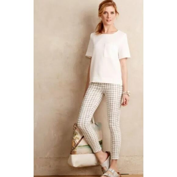 Anthropologie Paige Verdugo Ankle Skinny Jeans Gray Gingham size 29 - Picture 1 of 8